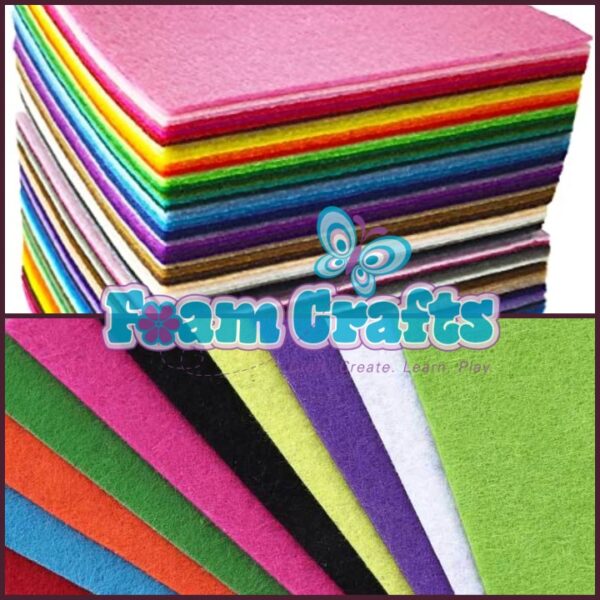 Felt Sheet - Mixed Colours (10 in a pack) - Image 2